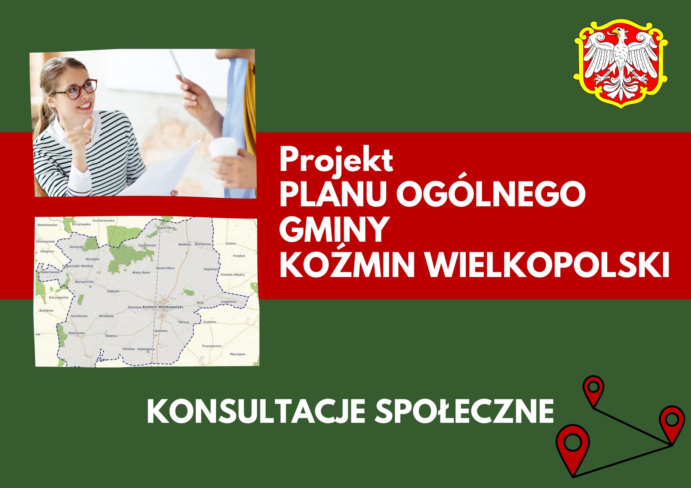 Na zielony tle zdjęcia i napisy 